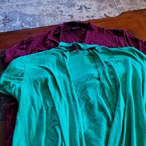 Two for one short sleeve lightweight cardigans. Size mediums